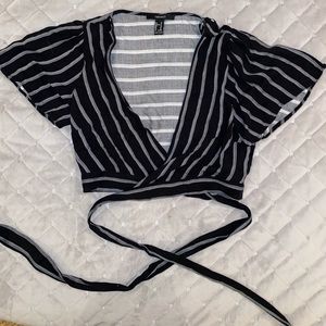Forever 21 striped wrap top
